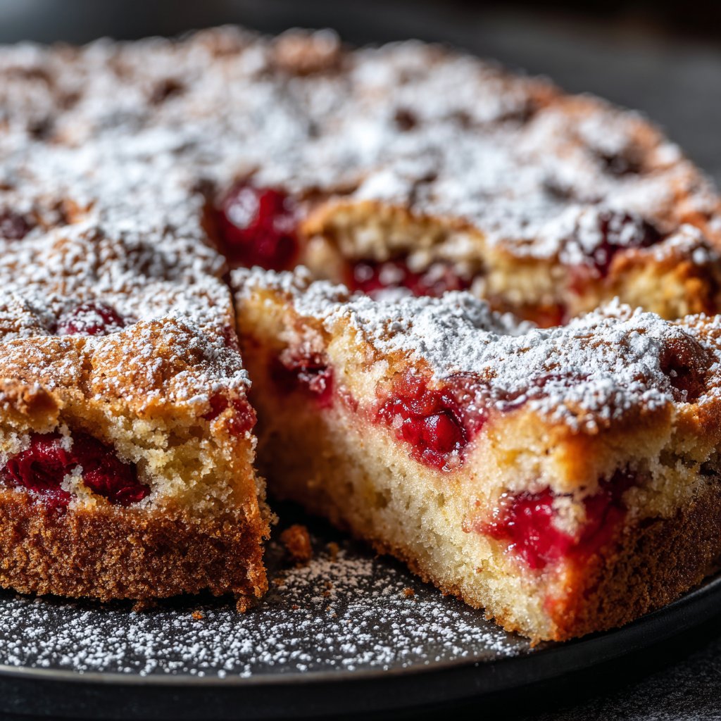 Blechkuchen mit Kirschfüllung