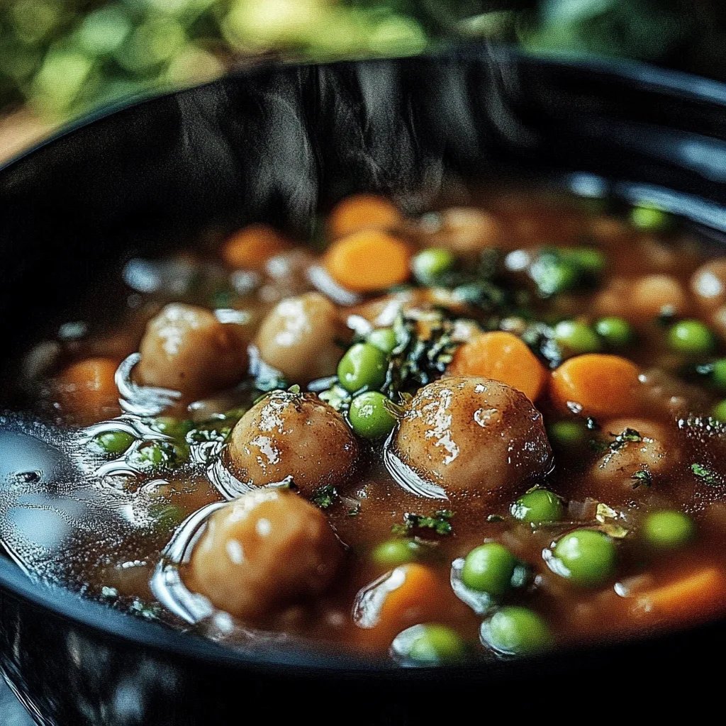 Rosenkohleintopf mit Hackbällchen