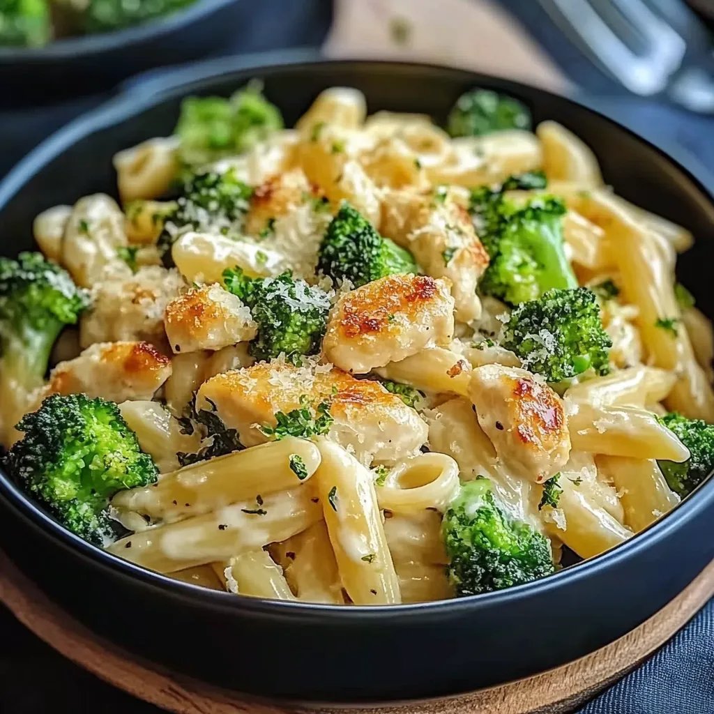 Cremige Hähnchen Brokkoli Pasta