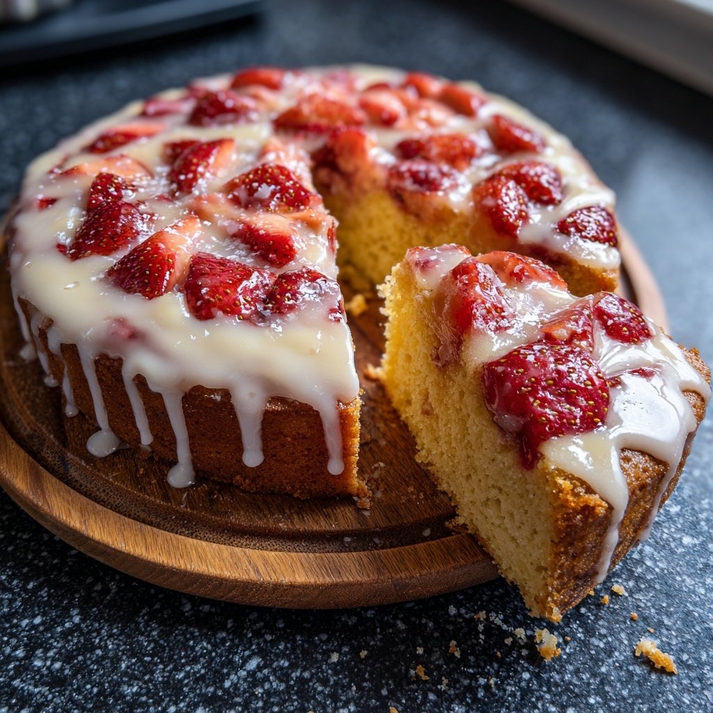 Erdbeerkuchen Mit Vanille Glasur