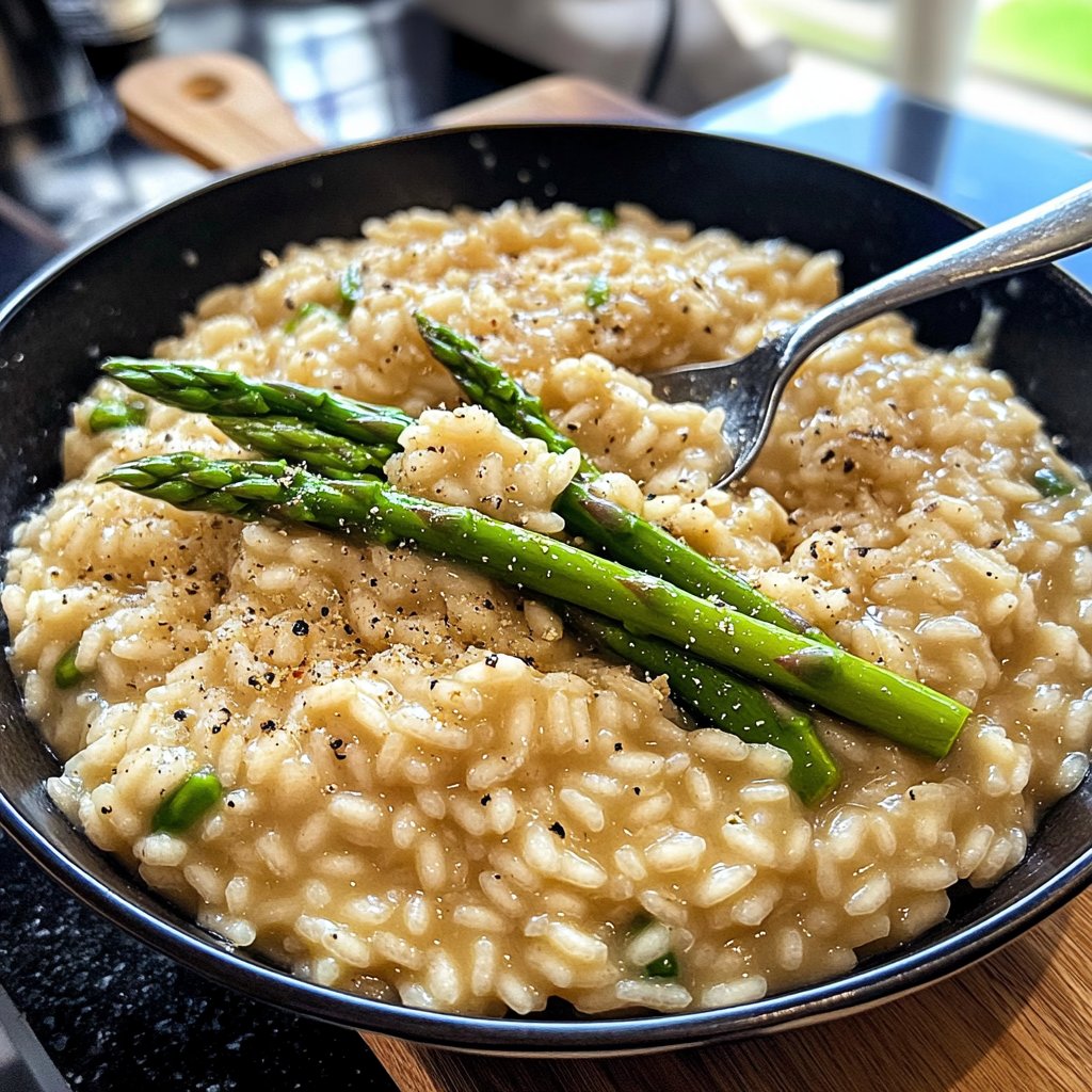 Risotto mit grünem Spargel