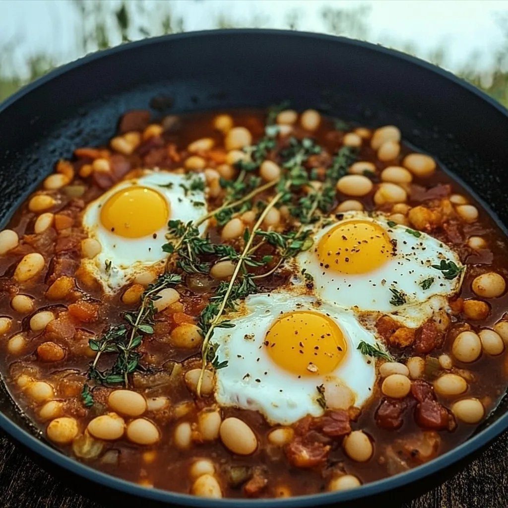 Spanische Bohnen und Eier