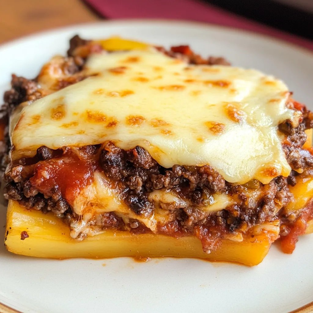 Köstlicher Kartoffel-Hackfleisch-Auflauf mit Käse über