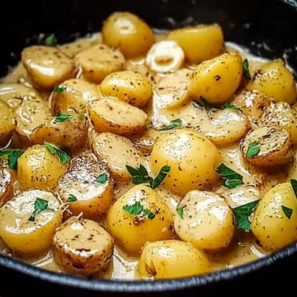 Kartoffeln mit Knoblauch-Sahnesauce