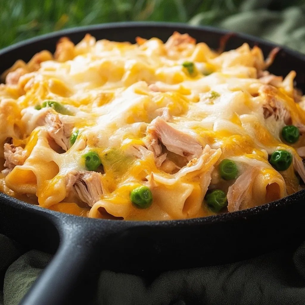 Ultra-cremiger Thunfischauflauf mit Bandnudeln und Erbsen