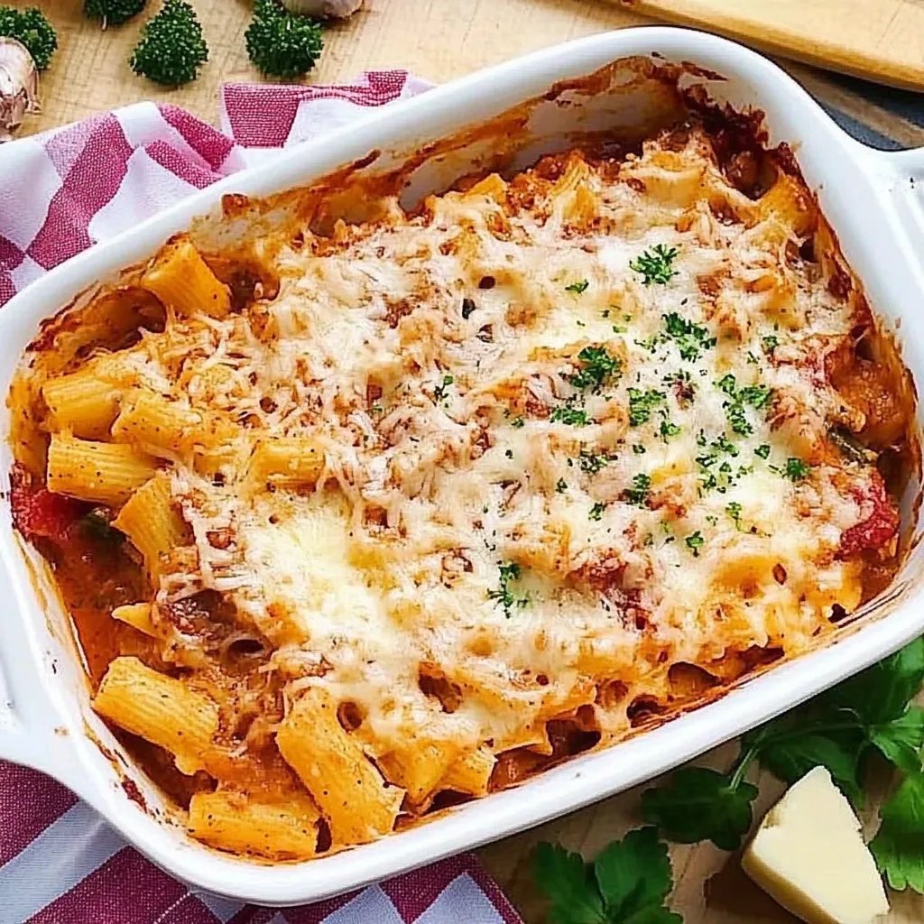 Einfacher Nudelauflauf mit Schinken & Käse