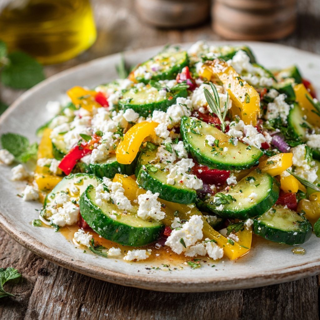 Bunter Salat Zum Grillen Mit Gurke Und Feta