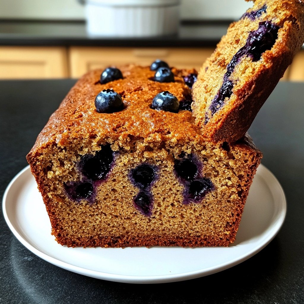 Bananenbrot mit Blaubeeren