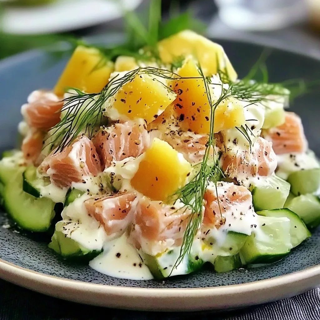 Herzhafter Eier-Gurken-Thunfischsalat mit cremigem Dressing