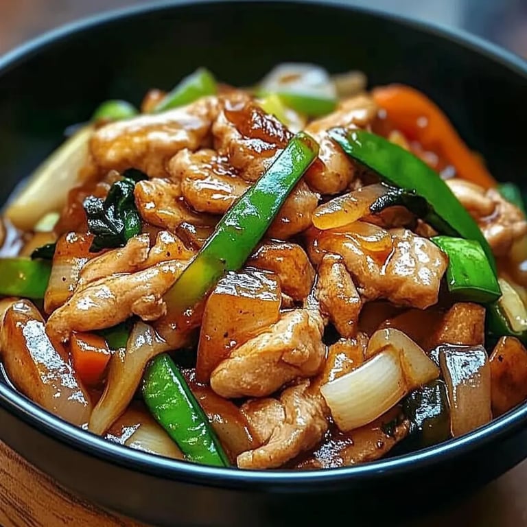 Chinesische Hähnchenpfanne mit Spitzkohl und Zwiebel