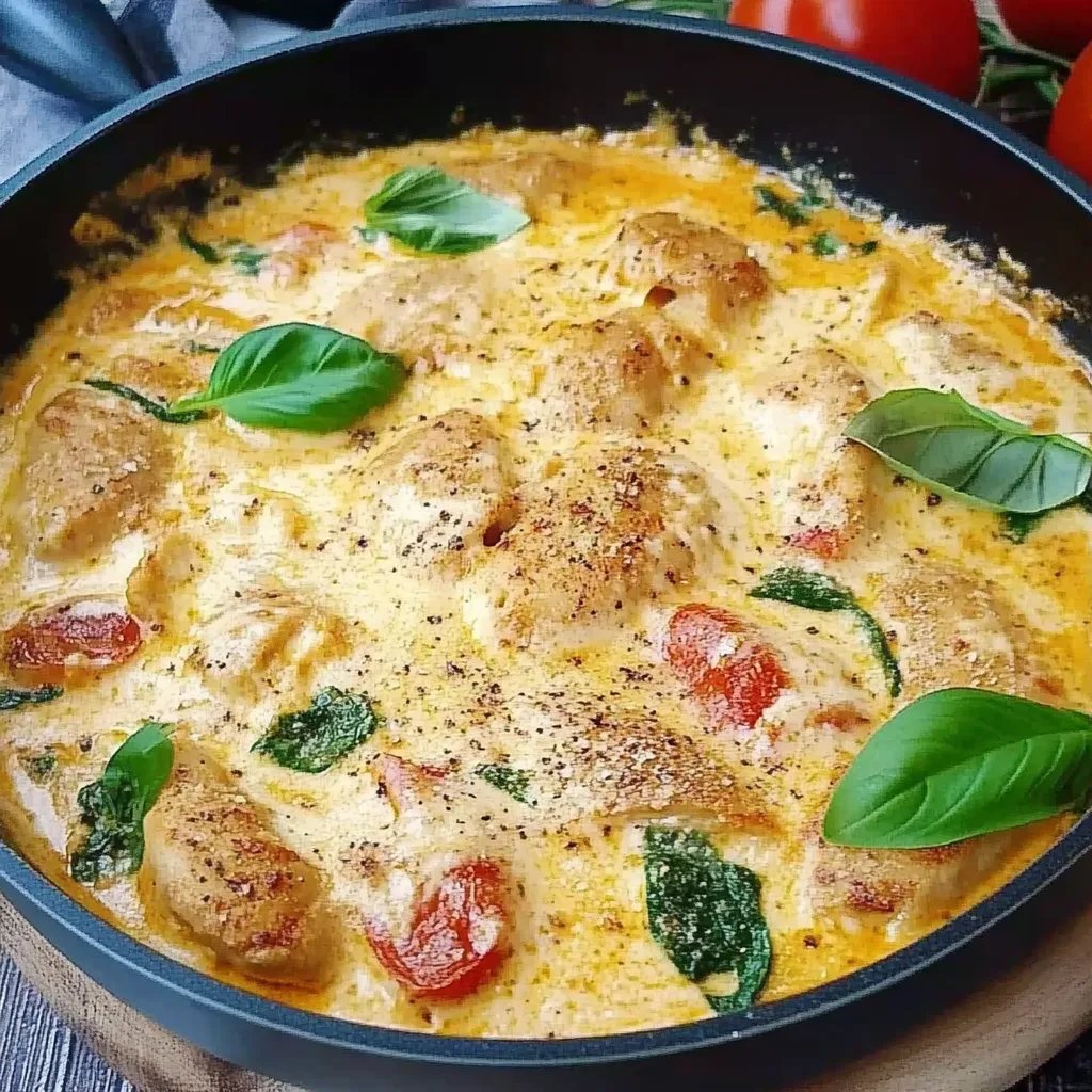 Zartes Hähnchen in cremiger Frischkäse-Parmesan-Soße