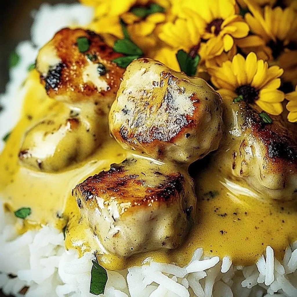 Schnelles Honig Senf Hähnchen mit Reis